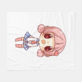 かわいい，アニメ，女の子，ジャスト，だれ，愛する，スケッチ， フリースブランケット (正面(横))