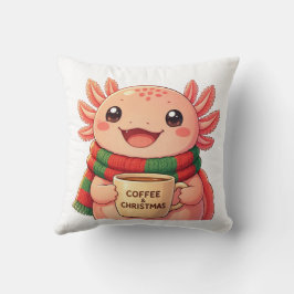 かわいい アホロートル コーヒー クリスマス アクセント クッション