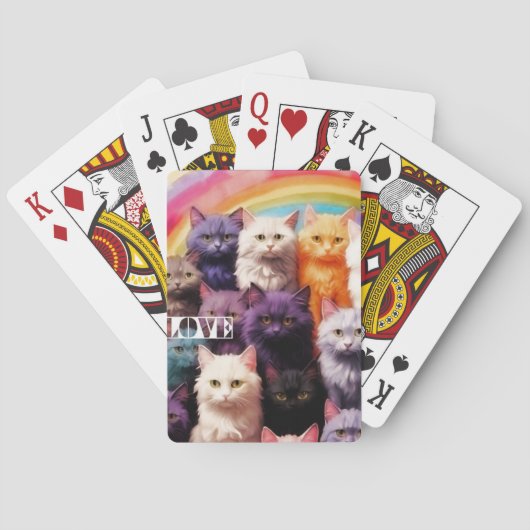 かわいい&アーティスティックな猫のポーカーハンド トランプ (裏面)