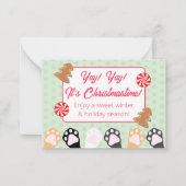 かわいい!イエーイ!クリスマスだよ!ねこ ノートカード (正面)