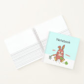 かわいい イースター 眠たいうさぎ ベビーブルー ノートブック (内部)