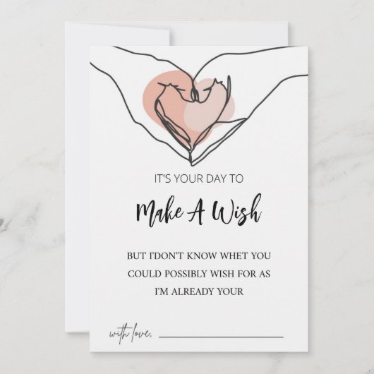 かわいい ウィッシュ  ラインアート  バースデーカード 招待状 (正面)