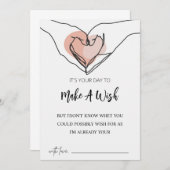 かわいい ウィッシュ  ラインアート  バースデーカード 招待状 (正面/裏面)