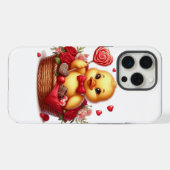 かわいい/ウィミカルなバレンタインデーのアヒル iPhoneケース (裏面横)