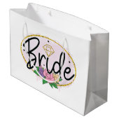 かわいい ウェディング シャワー 花嫁 ラージペーパーバッグ (裏面アングル)