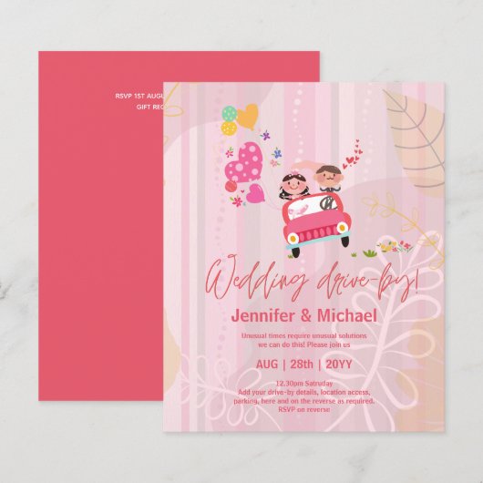 かわいい ウェディング ドライブバイ 予算 ご案内 (正面/裏面)