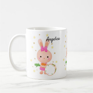 かわいい ウサギ パドル 誕生日 グリーティング 招待 コーヒーマグカップ