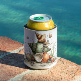 かわいい エキセントリックな 夏のトロピカルな 海の貝殻 缶クーラー