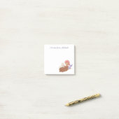 かわいい エレガントな ピンク パープル アザラシ 人魚 ポストイット (デスク上)