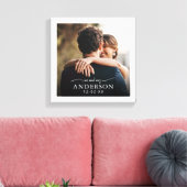 かわいい エレガントな 白い 新郎新婦 フォト ウェディング キャンバスプリント (インサイチュ (リビング))
