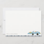 かわいい エレガントな 青い レース カー 子供向け 誕生日 すべての年齢 ノートカード (正面)