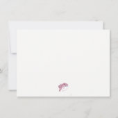 かわいい エレガント ピンク フラワー ウサギ & 鳥 赤ちゃんシャワー ノートカード (裏面)