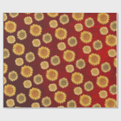 かわいい エレガント ボヘミア フラームハウス ウッド ラスティック ヒマワリ ラッピングペーパー (フラット)