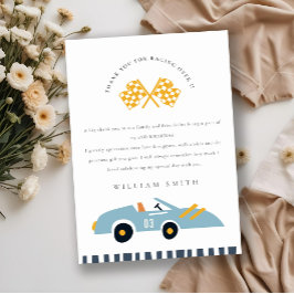 かわいい エレガント 青 レース カー 子供 誕生日 すべての年齢 サンキューカード