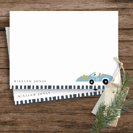 かわいい エレガント 青 レース カー 子供 誕生日 すべての年齢 ノートカード