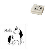 かわいい オリジナル ネーム ユニコーン カスタムイニシャル ラバースタンプ (押印)