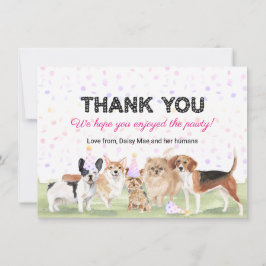 かわいい オリジナル ペット パーティー ピンク 犬 誕生日パーティー サンキューカード