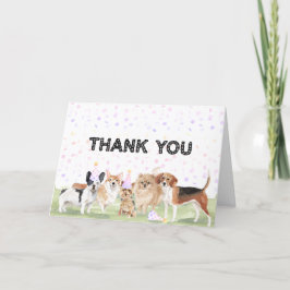 かわいい オリジナル ペット パーティー ピンク 犬 誕生日パーティー サンキューカード