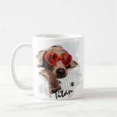 かわいい オリジナル ペット 写真 コーヒーマグカップ (左)