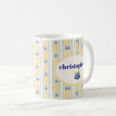 かわいい オリジナル 名前 ストライプ コーヒー マグカップ (正面右)