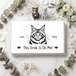 かわいい オリジナル 猫の結婚式 ドリンクチケット エンクロージャーカード