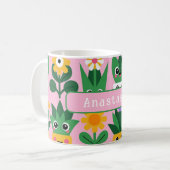 かわいい オリジナル 鉢植え プリント コーヒーマグカップ (正面左)