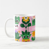 かわいい オリジナル 鉢植え プリント コーヒーマグカップ (左)