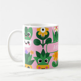 かわいい オリジナル 鉢植え プリント コーヒーマグカップ