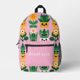 かわいい オリジナル 鉢植え 植物 プリント プリントバックパック