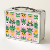 かわいい オリジナル 鉢植え 植物 プリント メタルランチボックス (裏面)