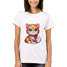 かわいい+オレンジの子猫+赤い格子柄のリボン+マジック+キャット
