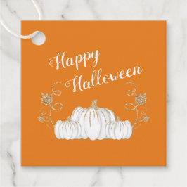 かわいい オレンジ色のかぼちゃ ハッピー ハロウィン フェイバータグ