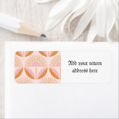 かわいい，オレンジ，桃，レトロ，花柄，ヴィンテージ，カイ ラベル (インサイチュ)