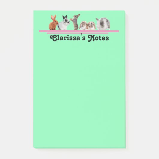 かわいい オーダーメイド うさぎ 文房具 ふせん ポストイット (正面)