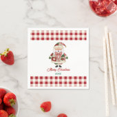 かわいい オーダーメイド サンタ クリスマス ホリデー スタンダードカクテルナプキン (インサイチュ)