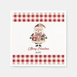 かわいい オーダーメイド サンタ クリスマス ホリデー スタンダードカクテルナプキン