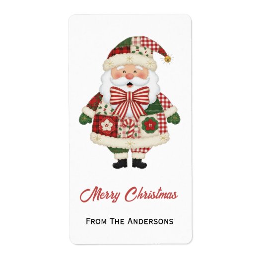 かわいい オーダーメイド サンタ クリスマス ホリデー ラベル (正面)