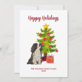 かわいい オーダーメイド スパニエル犬の家族 クリスマス (正面)