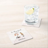 かわいい オーダーメイド ファミリー フォト スクエアペーパーコースター (インサイチュ)