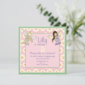 かわいい オーダーメイド 天使 フェアリー 誕生日パーティー ご招待 招待状 (スタンド正面)