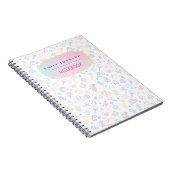 かわいい オーダーメイド 子供の名前 カラフルなパターン ノートブック (右側)