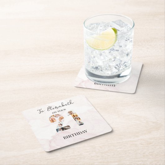 かわいい オーダーメイド 家族の写真 スクエアペーパーコースター (インサイチュ)