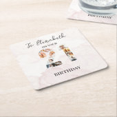 かわいい オーダーメイド 家族の写真 スクエアペーパーコースター (アングル)