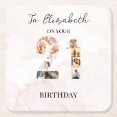 かわいい オーダーメイド 家族の写真 スクエアペーパーコースター (正面)