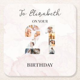 かわいい オーダーメイド 家族の写真 スクエアペーパーコースター