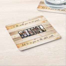 かわいい オーダーメイド 家族の写真 スクエアペーパーコースター