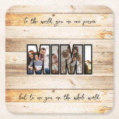 かわいい オーダーメイド 家族の写真 スクエアペーパーコースター (正面)