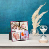 かわいい オーダーメイド 新生児 女の子 誕生 統計 4 枚の写真 フォトプラーク (インサイチュ)