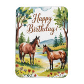 かわいい オーダーメイド 水彩 馬 誕生日 マグネット (縦)