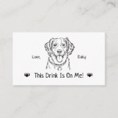 かわいい オーダーメイド 犬の結婚式 ドリンクチケット エンクロージャーカード (正面)